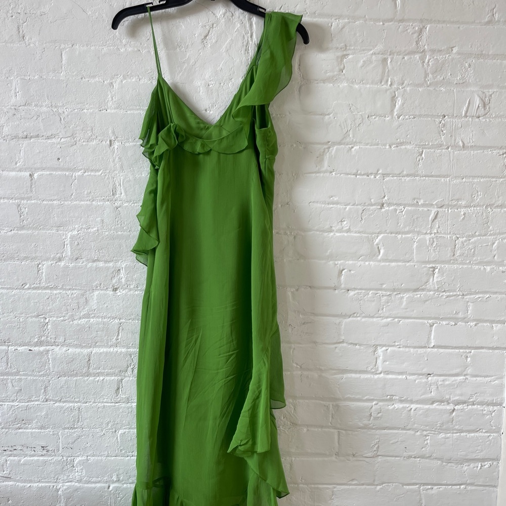 Mango Green Ruffle Maxi Dress - Picture 10 of 11